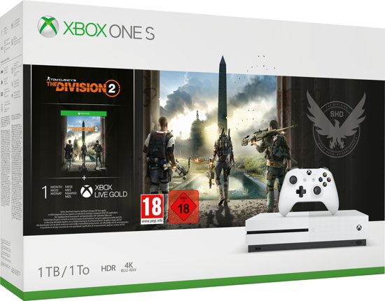 Xbox One S Console (1 TB) + The Division 2 (Xbox One), Microsoft