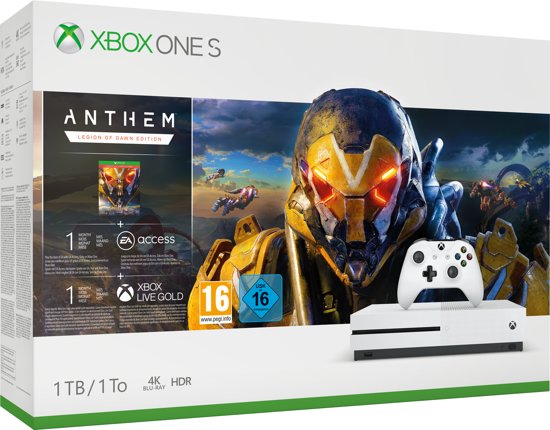 Xbox One S Console (1 TB) + Anthem (Xbox One), Microsoft