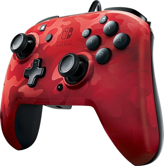Faceoff Deluxe+ Audio Switch Wired Controller (Red Camo) (Switch), PDP