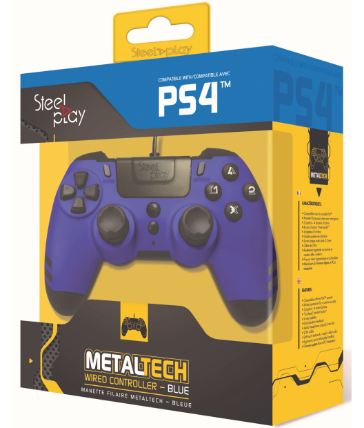 Steelplay MetalTech Wired Controller - Sapphire Blue (PS4), Steelplay