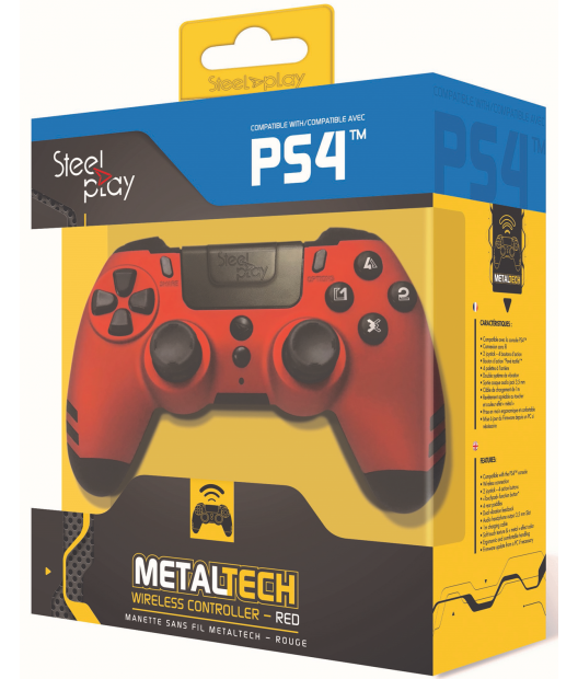Steelplay MetalTech Wireless Controller - Ruby Red (PS4), Steelplay