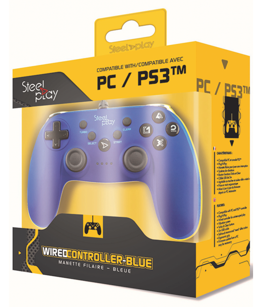 Steelplay Wired Controller Metallic Blue - PC / PS3 (PC), Steelplay