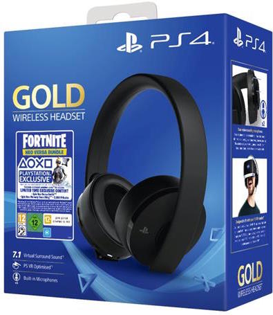PlayStation Gold Wireless Stereo Headset 2.0 + Fortnite Neo Versa Voucher (PS4), Sony Computer Entertainment