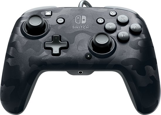 Faceoff Deluxe+ Switch Wired Controller (Black Camouflage) (Switch), PDP