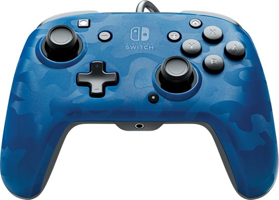 Faceoff Deluxe+ Switch Wired Controller (Blue Camouflage) (Switch), PDP