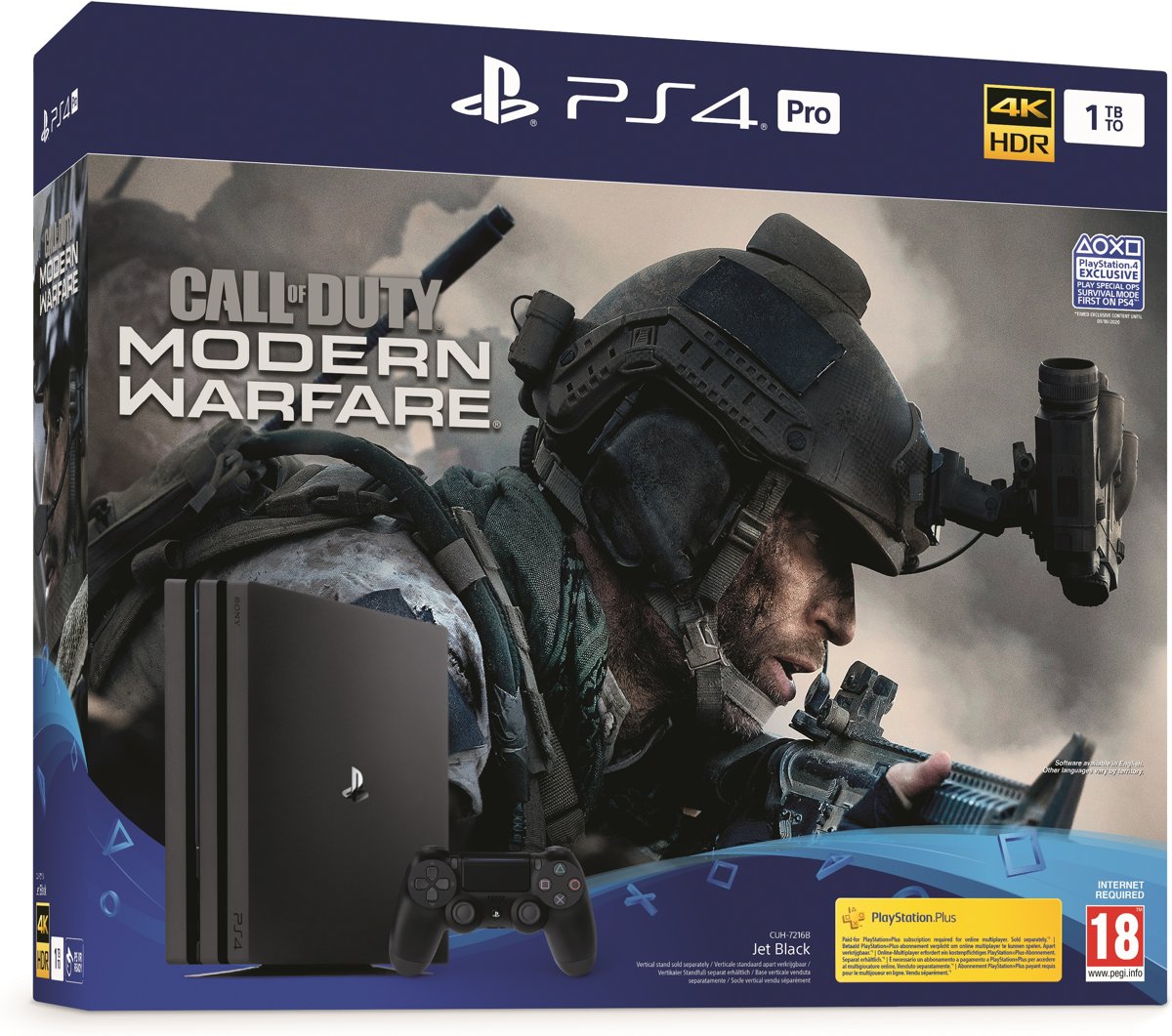 PlayStation 4 Pro (1 TB) + Call of Duty: Modern Warfare (PS4), Sony