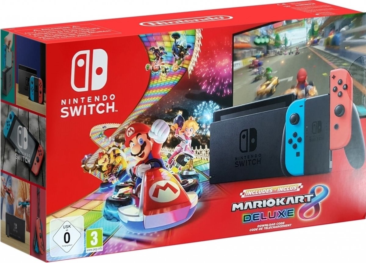 Nintendo Switch Console - Mario Kart 8 Deluxe Bundel (2019 Upgrade) (Switch), Nintendo