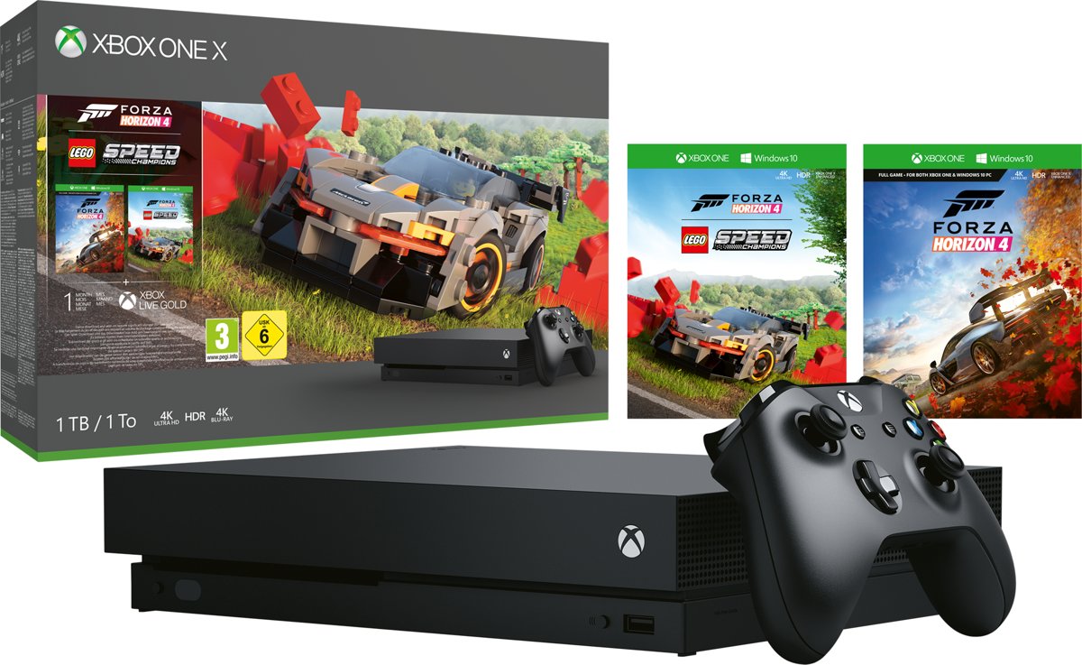 Xbox One X Console (1 TB) +  Forza Horizon 4 LEGO Speed Champions (Xbox One), Microsoft
