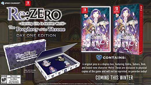 Re:ZERO Starting Life in Another World: The Prophecy of the Throne - Collector's edition (Switch), Numskull