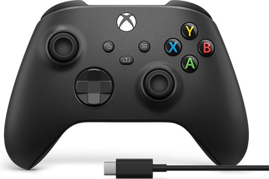 Xbox Series X/S Wireless Controller (Zwart) + Kabel (Xbox Series X), Xbox