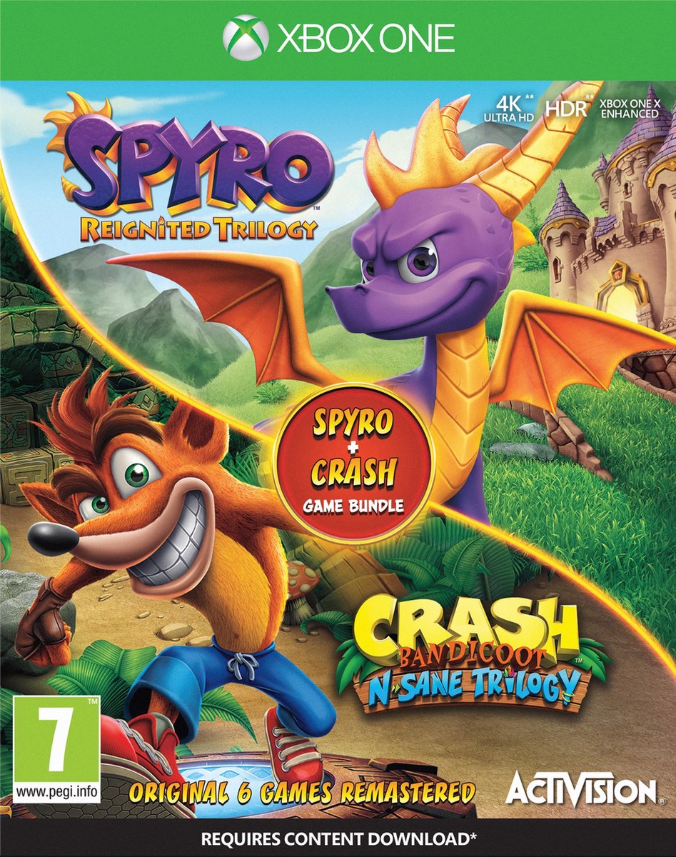 Crash Bandicoot N Sane Trilogy + Spyro: Reignited Trilogy - Double Pack (Xbox One), Activision