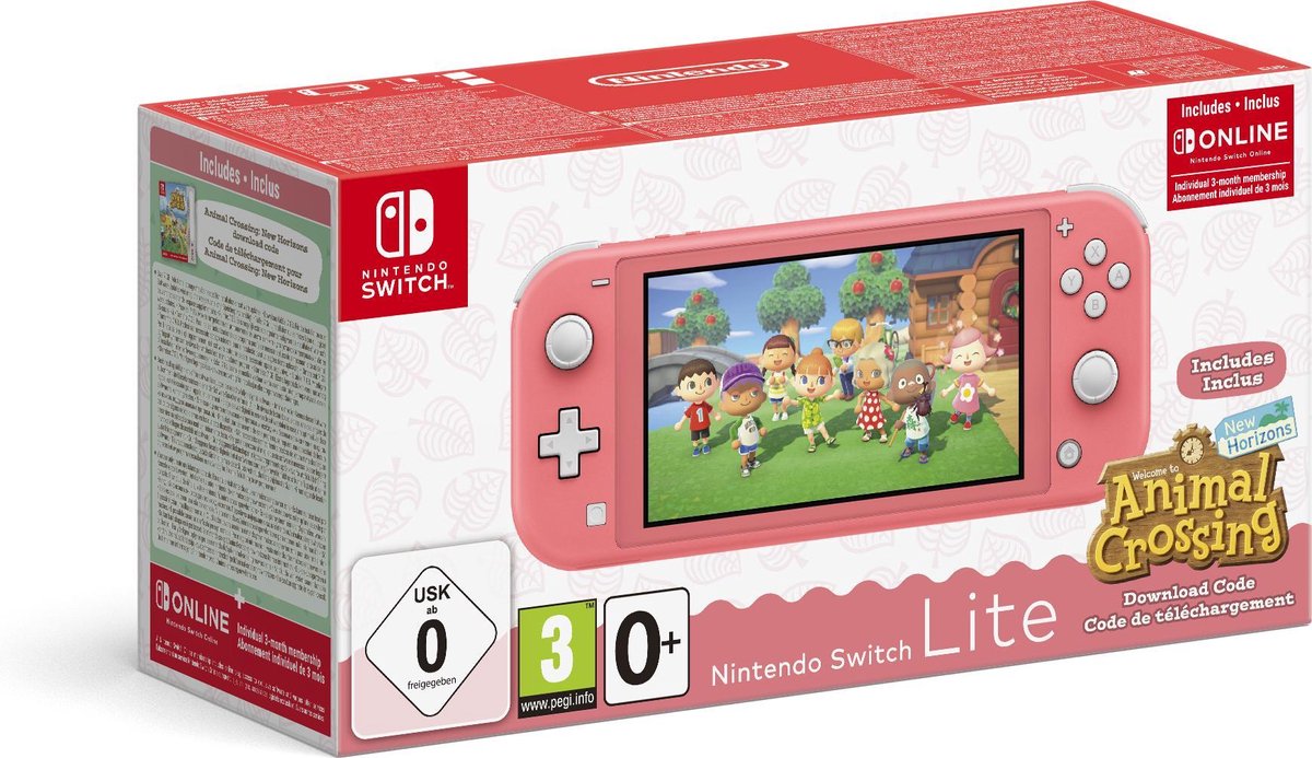 Nintendo Switch Lite Console (Coral) + Animal Crossing: New Horizons