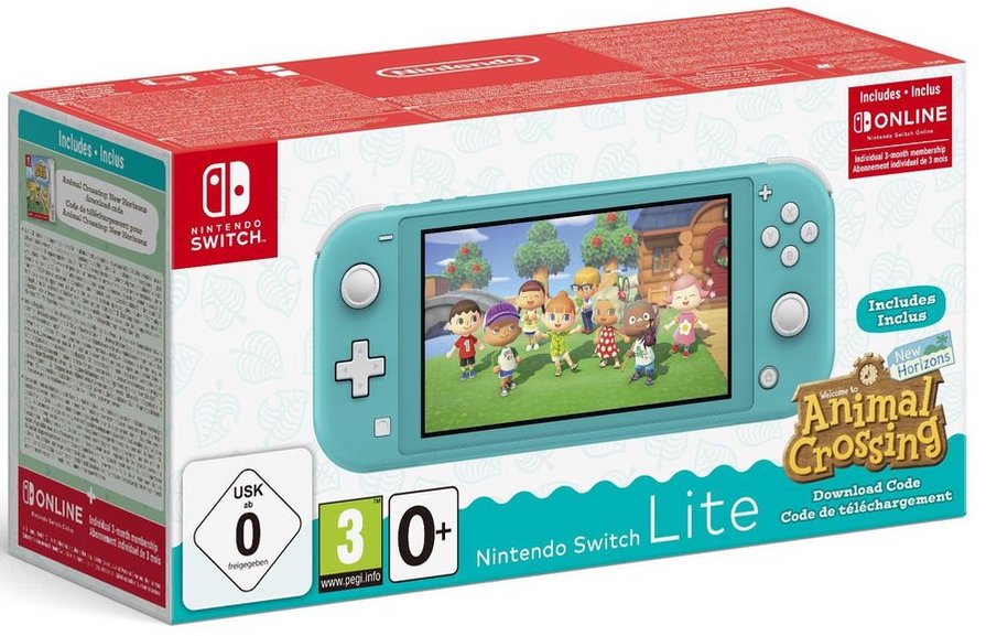 Nintendo Switch Lite Console (Turquoise) + Animal Crossing: New Horizons