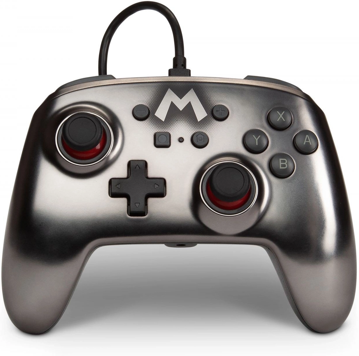 Nintendo Switch Enhanced Controller Wired (Mario Silver M) - PowerA (Switch), PowerA
