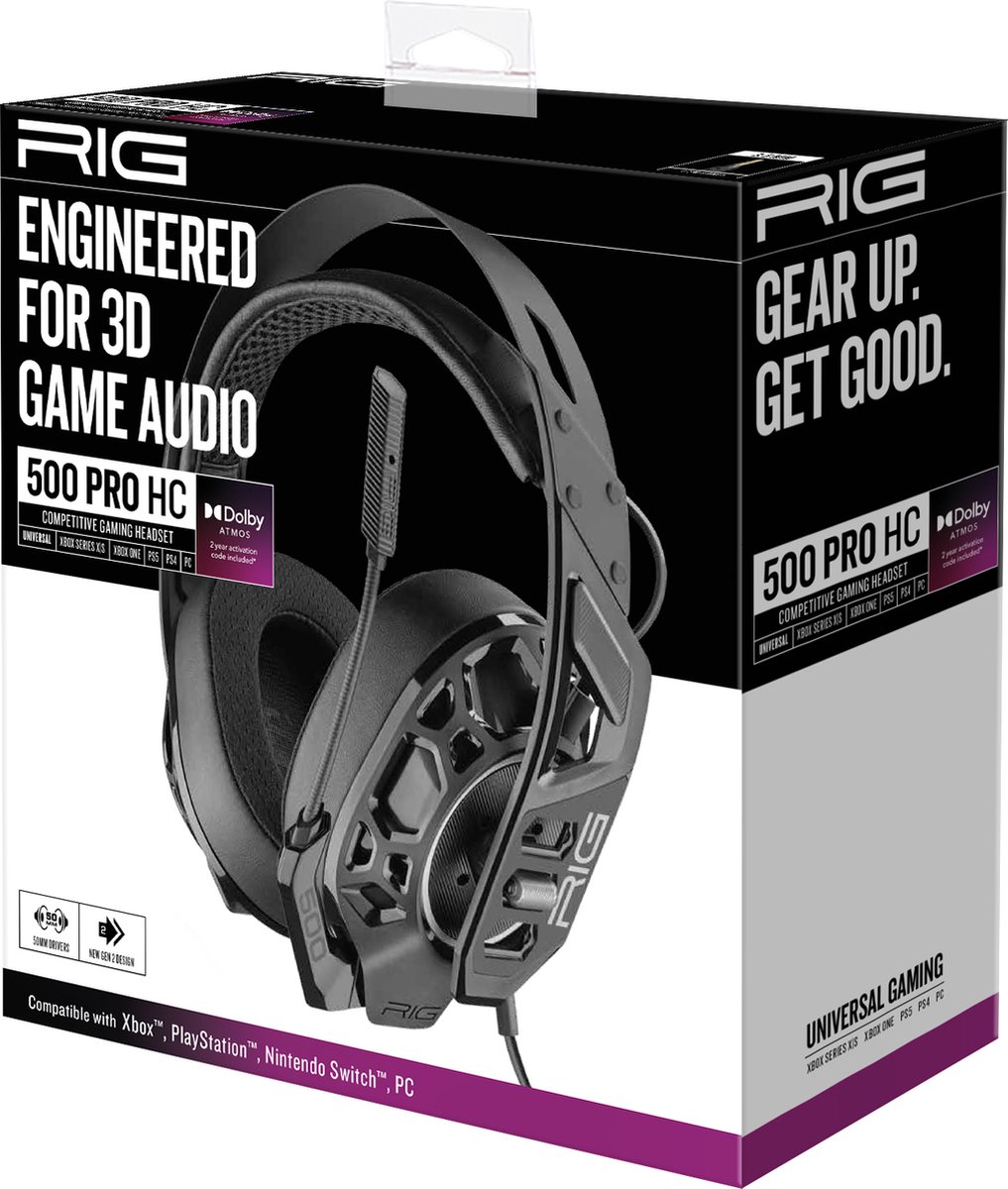 Nacon RIG 500 Pro HC G2 Bedraad - PS5/PS4/Xbox (Zwart) (PS5), Nacon