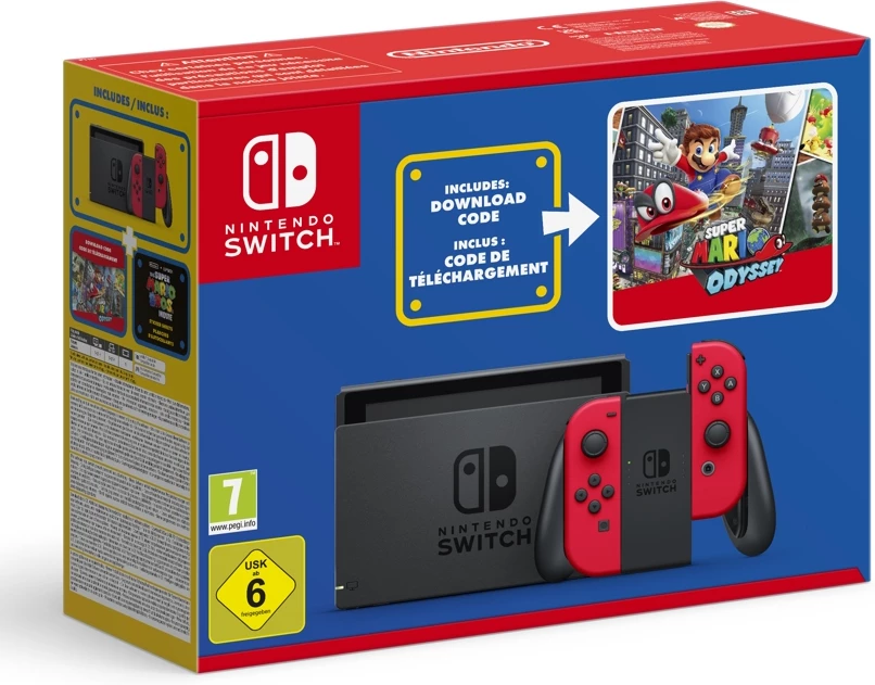 Nintendo Switch Console (Rood) (2019 Upgrade) + Super Mario Oddysey