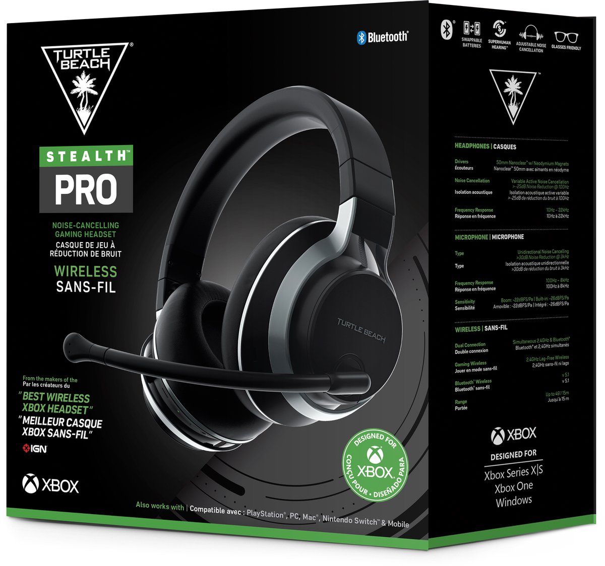 Turtle Beach Stealth Pro - Gaming headset (Xbox/PS5/PS4/PC/Switch) (Xbox One), Turtle Beach