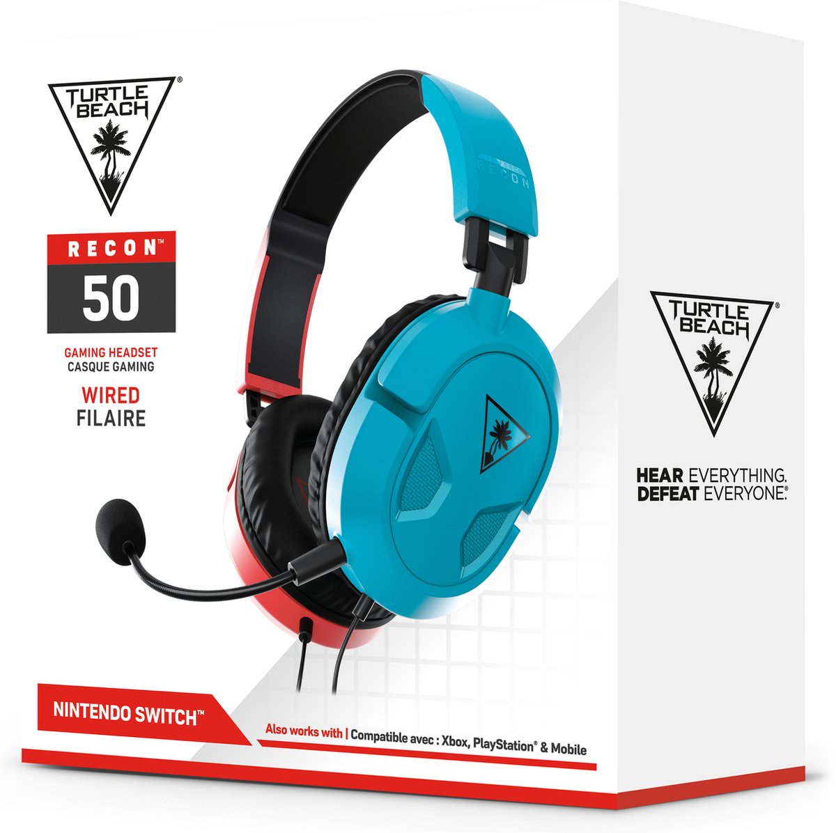 Turtle Beach Recon 50 Wired Headset (Neon Red & Blue)