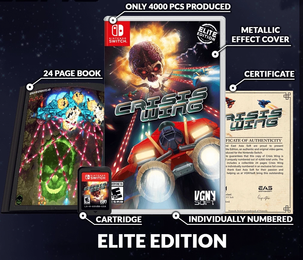 Crisis Wing - Elite Edition (USA Import) (Switch), VGNY Soft