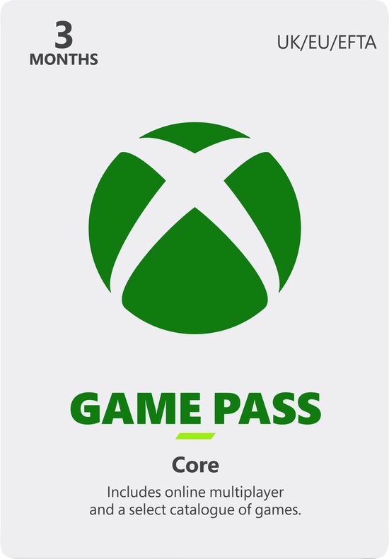 Microsoft Xbox Game Pass Core - 3 Maanden Abonnement (Xbox One), Microsoft