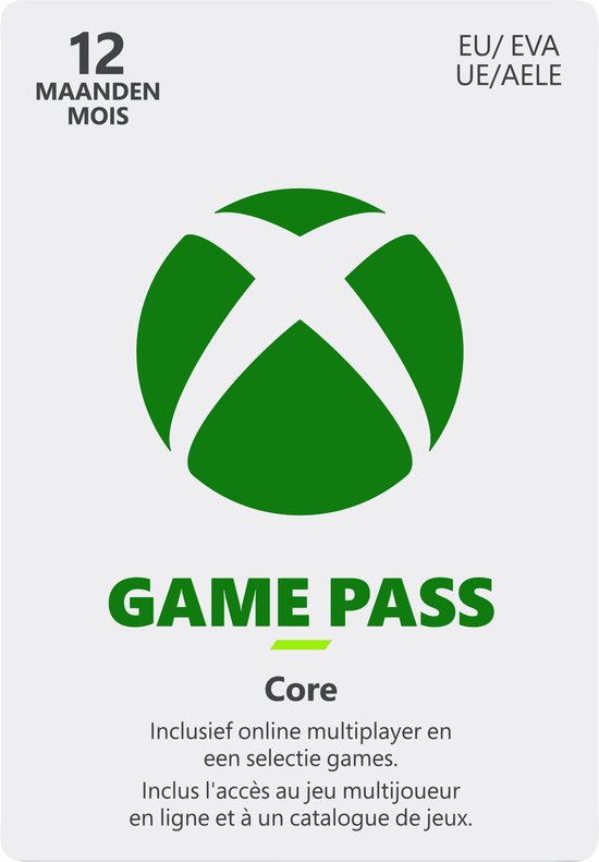 Microsoft Xbox Game Pass Core - 12 Maanden Abonnement (Xbox One), Microsoft
