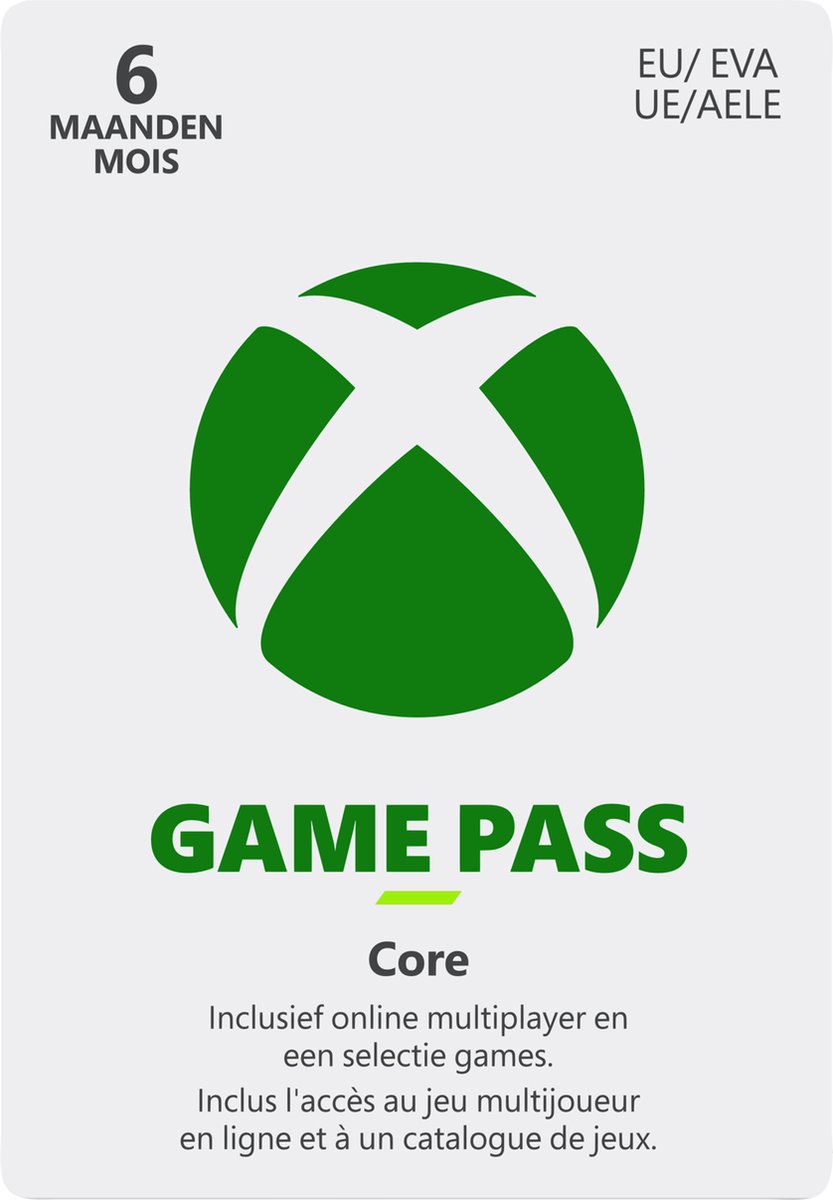 Microsoft Xbox Game Pass Core - 6 Maanden Abonnement (Xbox One), Microsoft