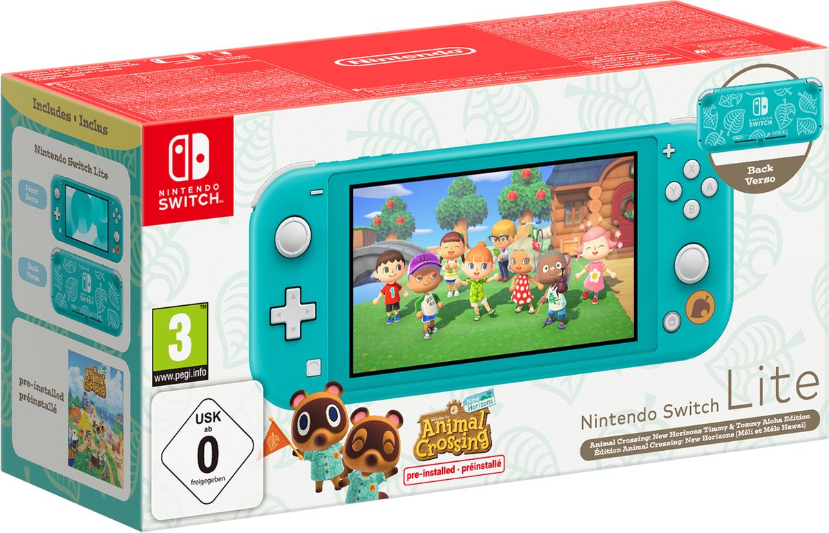 Nintendo Switch Lite Console - Animal Crossing Edition (Turquoise) (Switch), Nintendo
