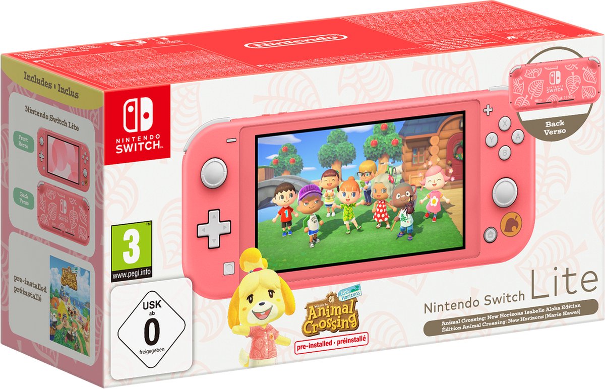 Nintendo Switch Lite Console - Animal Crossing Edition (Roze) (Switch), Nintendo