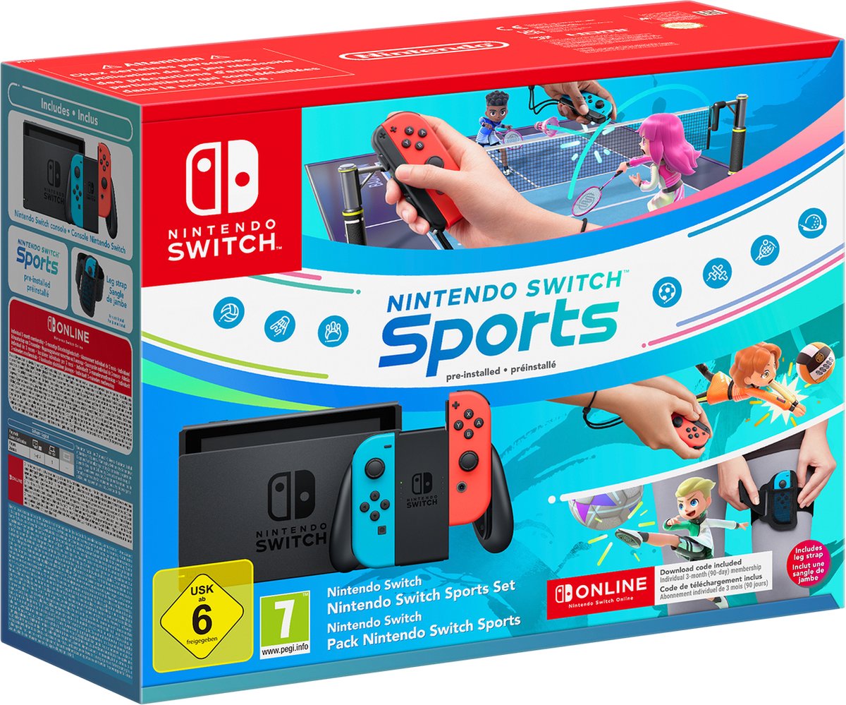 Nintendo Switch Console (Rood/Blauw) + Nintendo Switch Sports (Switch), Nintendo