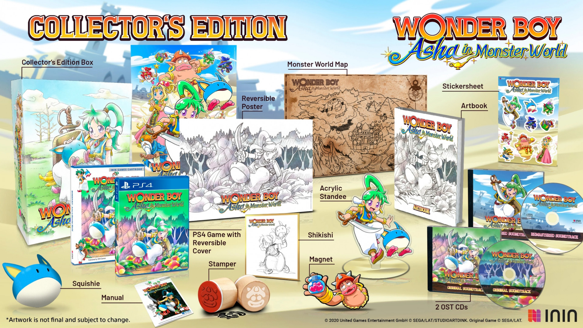 Wonder Boy: Asha in Monster World - Mega Collector's Edition (Strictly Limited) (PS4), ININ Games, Strictly Limited Games