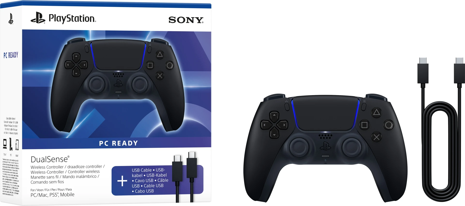 PC/PS5 DualSense Draadloze Controller (Midnight Black) (PS5), Sony Entertainment