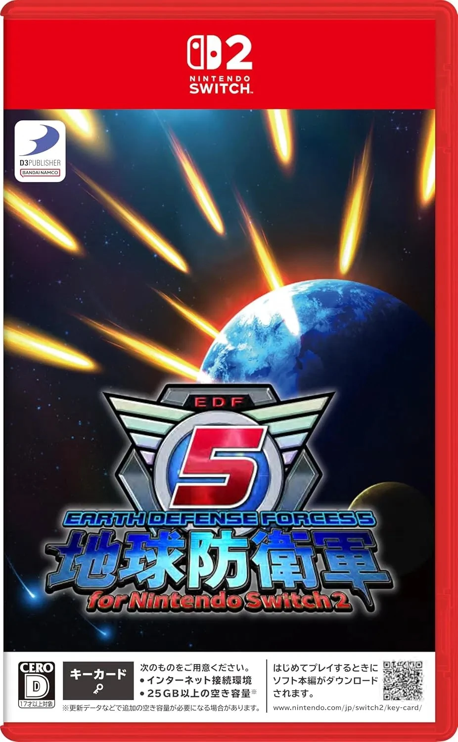 Earth Defense Force 5 (Gamekeycard) (Japan Import) (Switch 2), D3P Earth Defense Force 5 (Gamekeycard) (Japan Import) (Switch 2), D3P