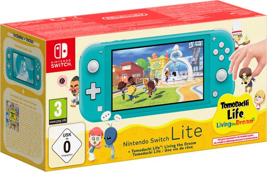 Nintendo Switch Lite Console (Turquoise) + Tomodachi Life (Switch), Nintendo Nintendo Switch Lite Console (Turquoise) + Tomodachi Life (Switch), Nintendo