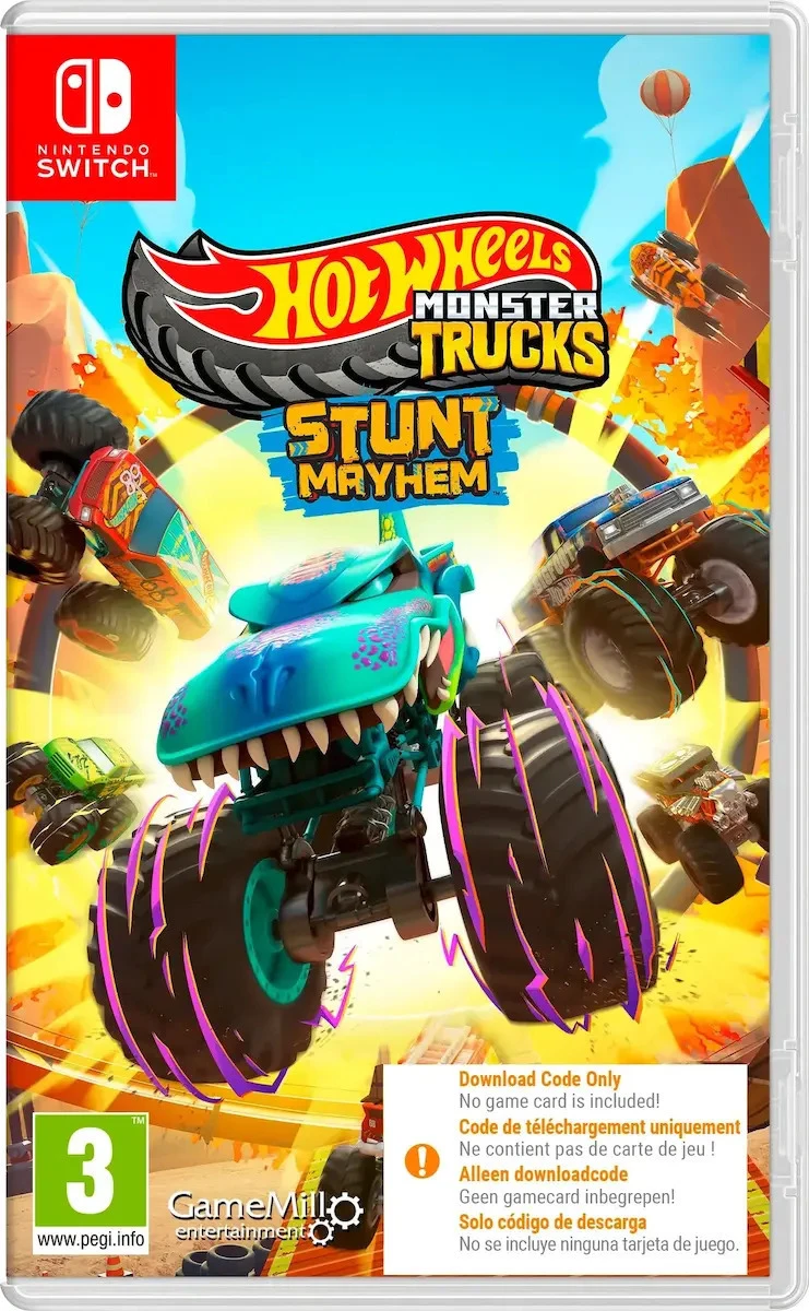 Hot Wheels Monster: Trucks Stunt Mayhem (Code in Box) (Switch), GameMill Entertainment Hot Wheels Monster: Trucks Stunt Mayhem (Code in Box) (Switch), GameMill Entertainment