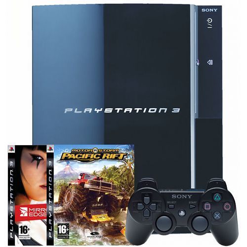 PlayStation 3 Console (80 GB) + Mirror's Edge + Motorstorm: Pacific Rift (PS3), Sony Computer Entertainment